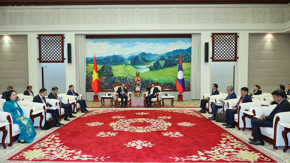 Thủ tướng Lê Minh Hưng hội kiến Tổng Bí thư, Chủ tịch nước Lào - ảnh 2