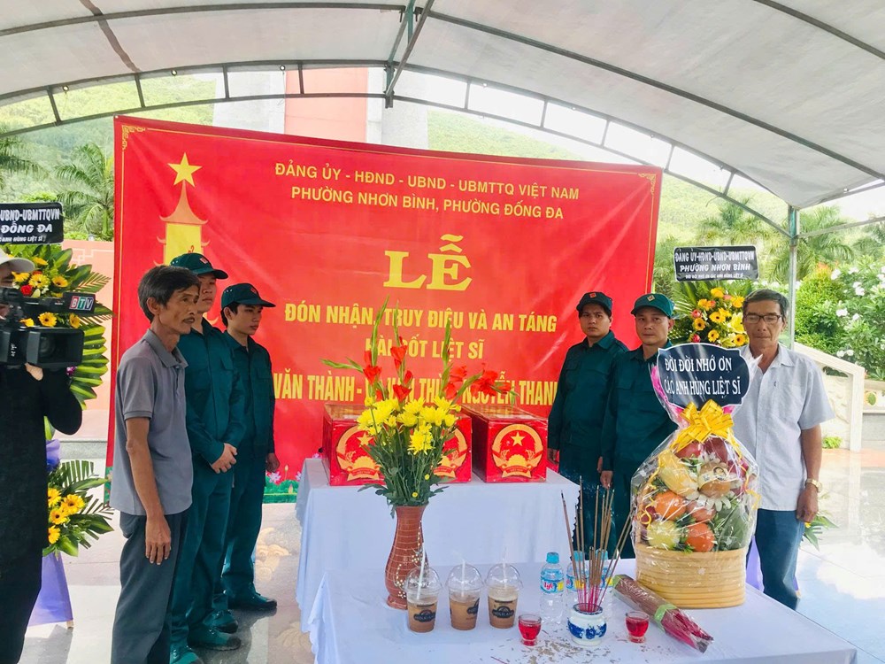 Bình Định truy điệu, an táng 3 hài cốt liệt sĩ hy sinh tại chiến trường Campuchia - ảnh 1