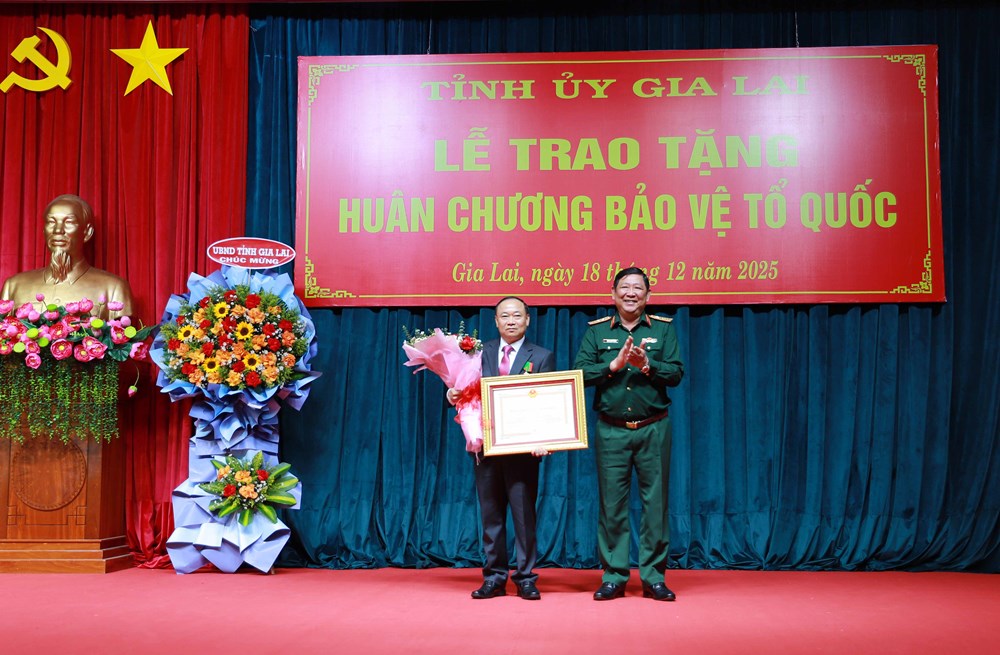 Chủ tịch nước tặng Huân chương Bảo vệ Tổ quốc hạng Ba cho Bí thư Tỉnh ủy Gia Lai - ảnh 1