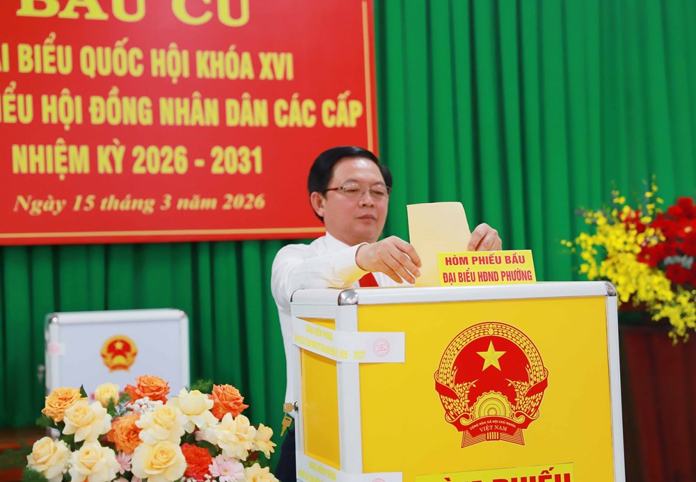 Phó Thủ tướng Hồ Quốc Dũng tham gia bỏ phiếu tại phường Quy Nhơn Nam, Gia Lai - ảnh 2