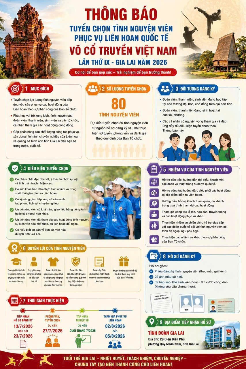 Tuyển chọn tình nguyện viên phục vụ Liên hoan Quốc tế Võ cổ truyền Việt Nam lần thứ IX - ảnh 2
