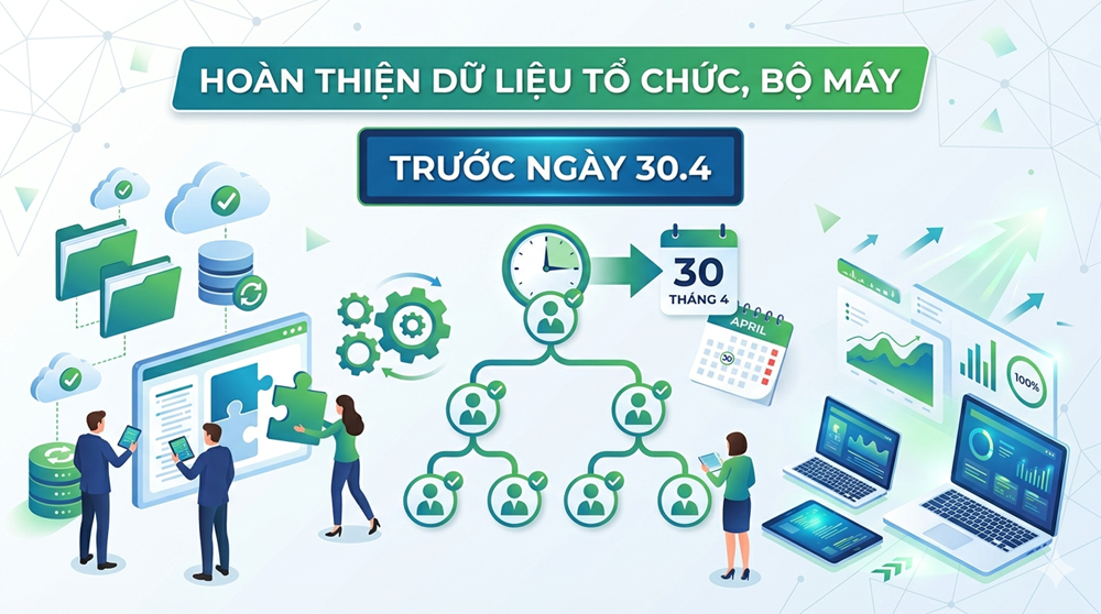 Yêu cầu hoàn thiện dữ liệu tổ chức, bộ máy trước ngày 30.4 - ảnh 1