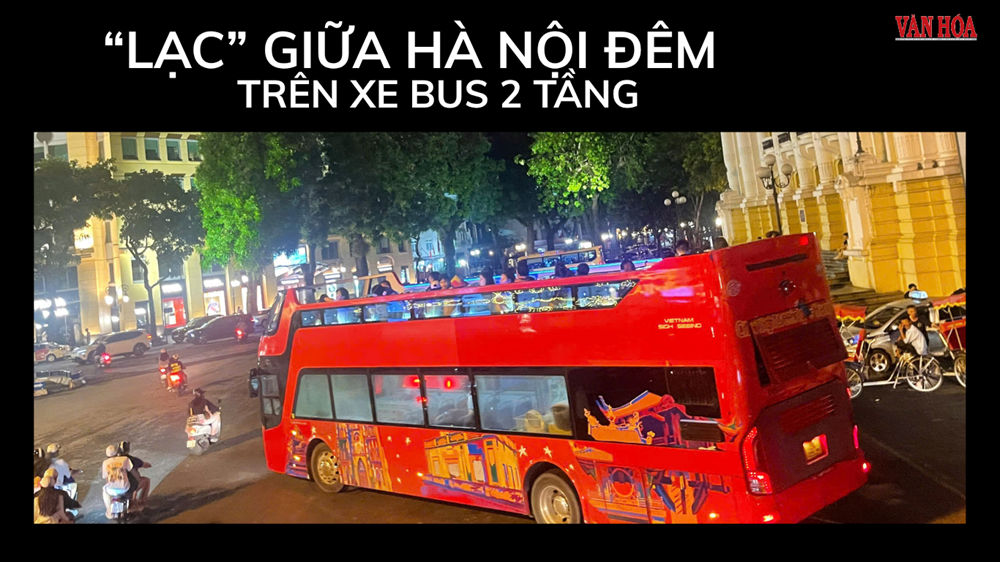 “Lạc” giữa Hà Nội đêm trên xe bus 2 tầng - ảnh 1