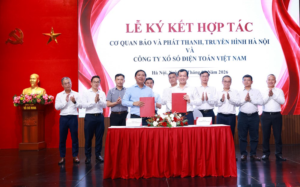 Cơ quan Báo và Phát thanh, Truyền hình Hà Nội ký kết hợp tác truyền thông với Công ty Xổ số điện toán Việt Nam - ảnh 1