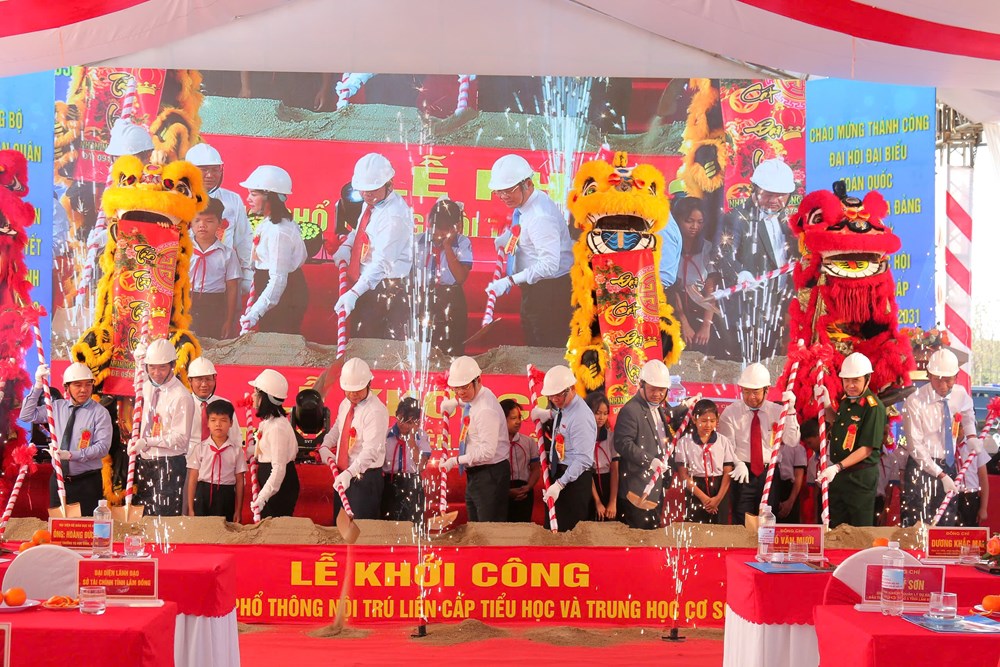 Lâm Đồng: Khởi công 3 trường nội trú liên cấp tại các xã biên giới - ảnh 1