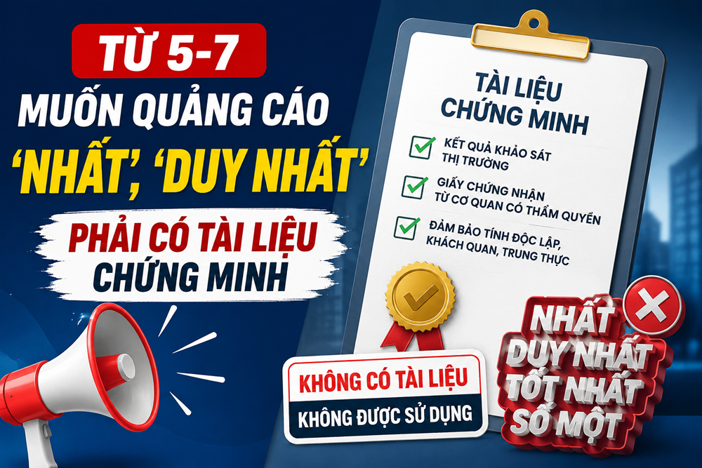 Từ ngày 5.7, muốn quảng cáo “nhất”, “duy nhất” phải có tài liệu chứng minh - ảnh 1
