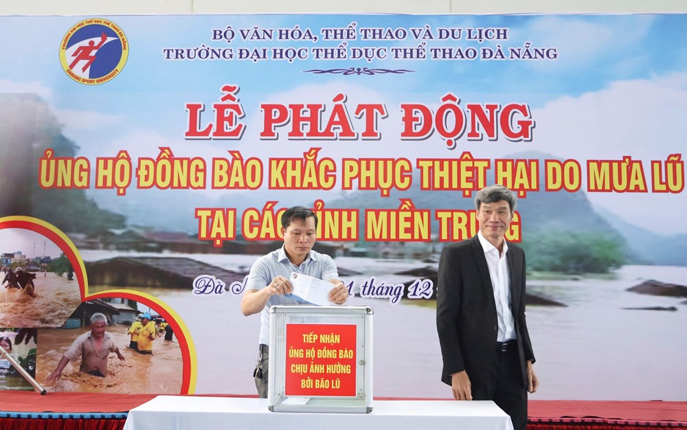 Trường Đại học Thể dục Thể thao Đà Nẵng phát động ủng hộ đồng bào miền Trung khắc phục hậu quả mưa lũ - ảnh 2