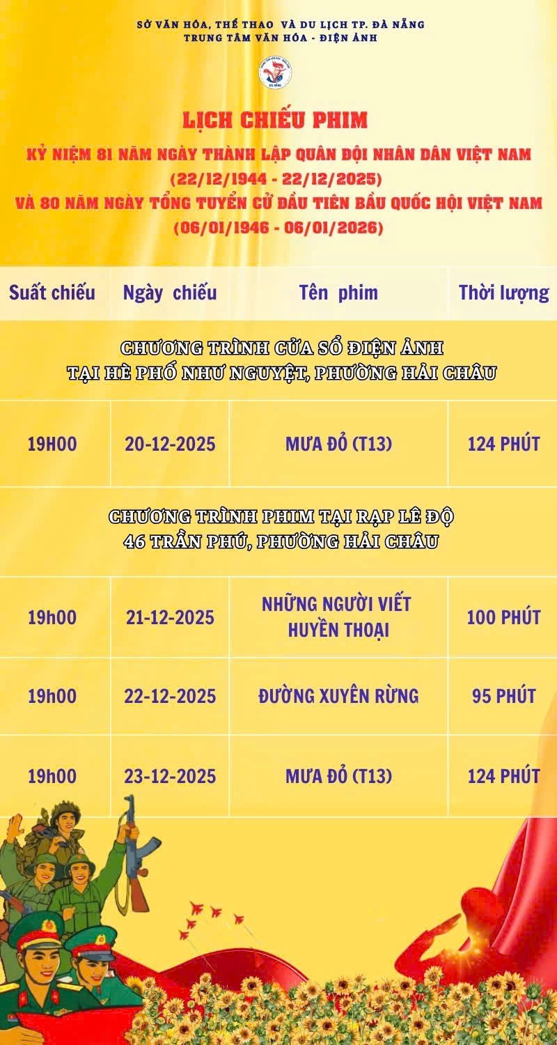 “Mưa đỏ” và nhiều phim lịch sử chiếu miễn phí tại Đà Nẵng - ảnh 1