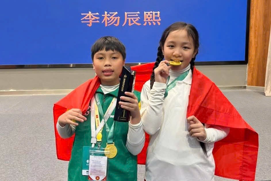 Học sinh tiểu học giành Huy chương Vàng tại đấu trường robotics thế giới - ảnh 1