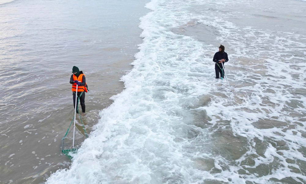 Nghề “đi giật lùi” mưu sinh mùa giáp Tết trên biển Đà Nẵng - ảnh 10