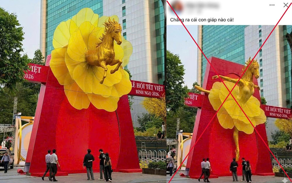 Phạt 7,5 triệu đồng vì đăng ảnh AI sai sự thật về cổng chào Tết - ảnh 1
