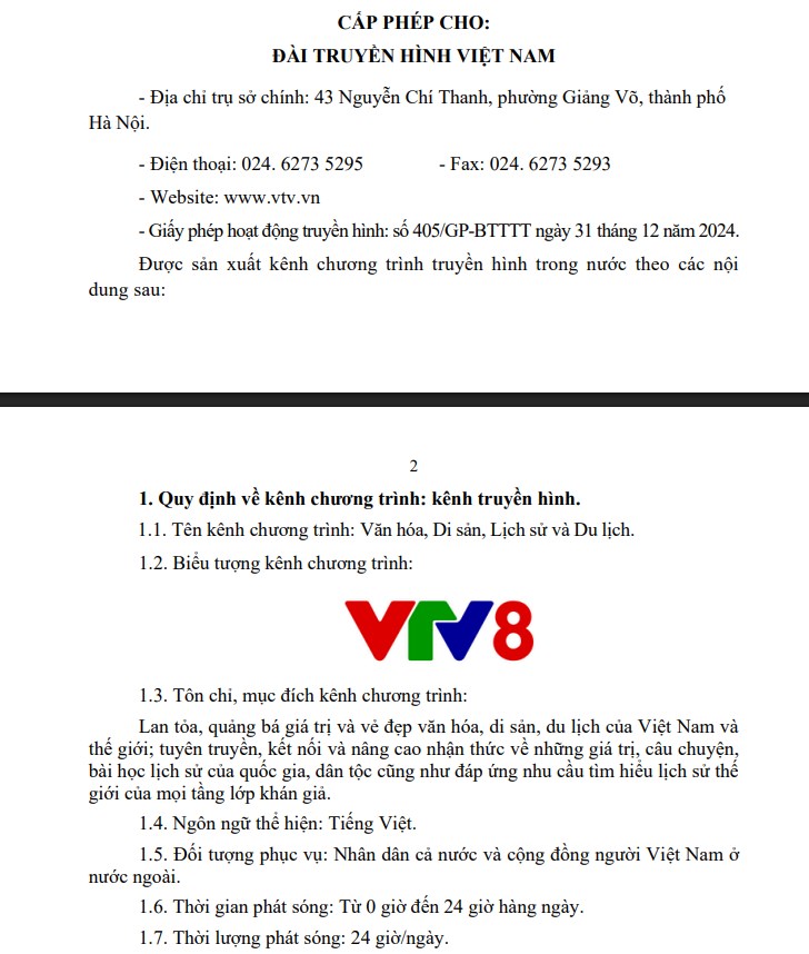 VTV8 trở thành kênh quốc gia về Văn hóa, Di sản, Lịch sử và Du lịch - ảnh 1