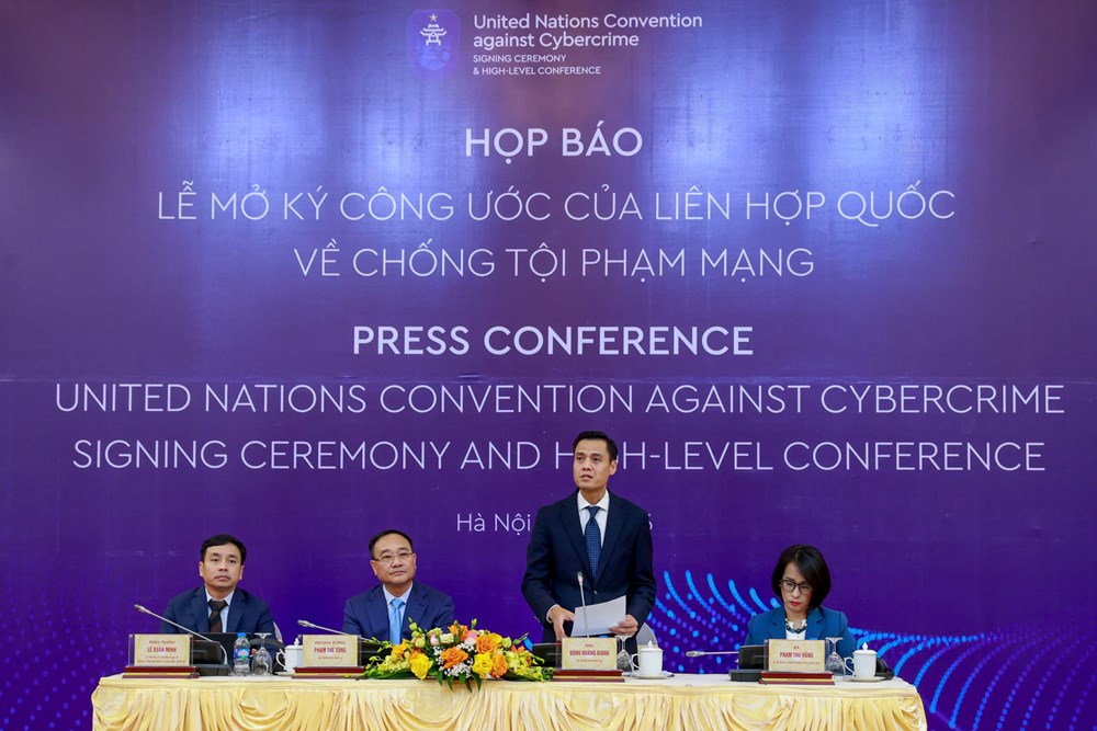 Họp báo Lễ mở ký Công ước của Liên Hợp Quốc về chống tội phạm mạng  - ảnh 1