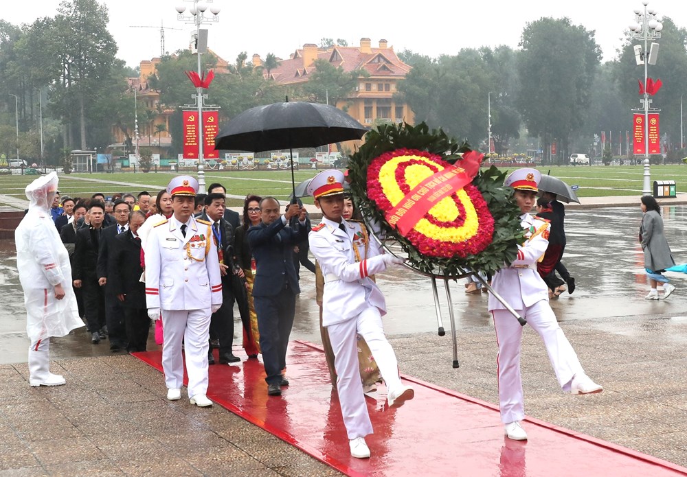 Đoàn kiều bào tiêu biểu vào Lăng viếng Chủ tịch Hồ Chí Minh, đặt vòng hoa tưởng niệm các Anh hùng liệt sĩ - ảnh 1