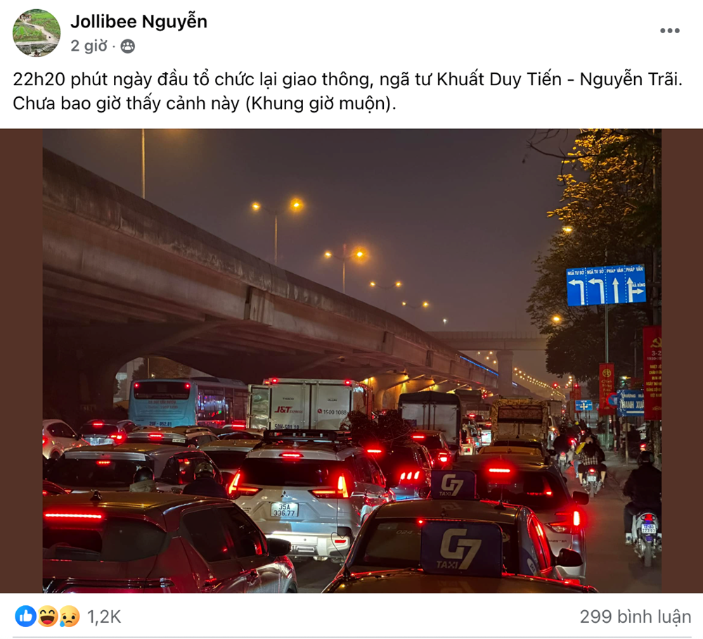 Ùn tắc giao thông sau phân luồng mới tại ngã tư Nguyễn Trãi – Khuất Duy Tiến tận nửa đêm - ảnh 6