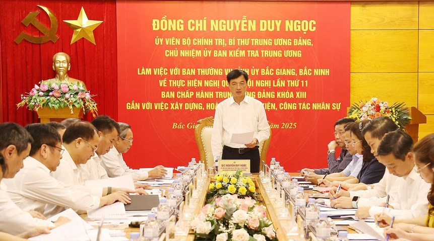 Chủ nhiệm Ủy ban Kiểm tra Trung ương làm việc với Ban Thường vụ Tỉnh ủy Bắc Ninh, Bắc Giang - ảnh 1