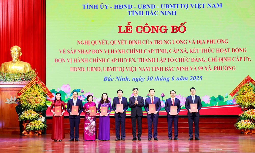 Lễ công bố các Nghị quyết, Quyết định của Trung ương và địa phương về sáp nhập đơn vị hành chính tỉnh Bắc Ninh và các xã, phường mới - ảnh 3
