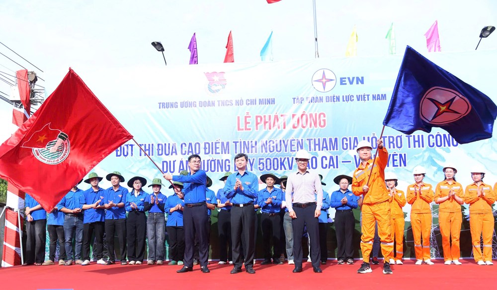 Phát động thi đua tình nguyện hỗ trợ thi công Dự án đường dây 500kV Lào Cai – Vĩnh Yên - ảnh 1