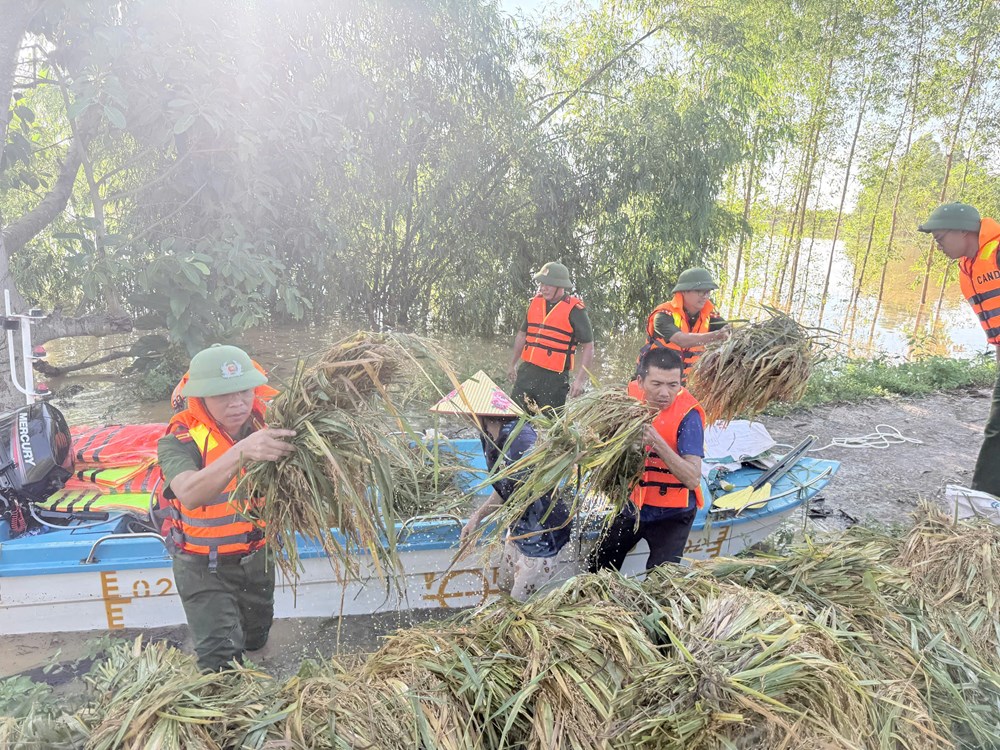Công an Bắc Ninh tận tụy giúp bà con trong ngập lụt - ảnh 5