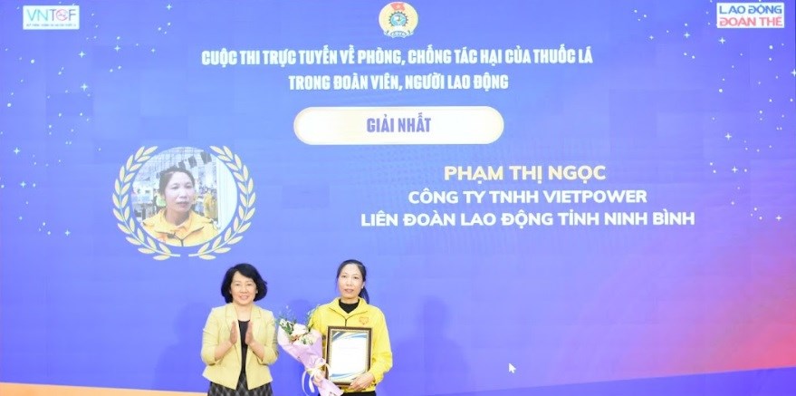 Trao giải cuộc thi trực tuyến về phòng, chống tác hại của thuốc lá trong đoàn viên, người lao động - ảnh 2
