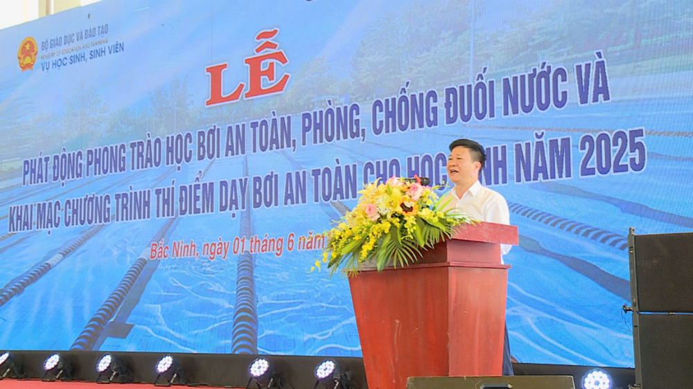 Bắc Ninh: Phát động phong trào phòng, chống đuối nước và thí điểm dạy bơi an toàn cho học sinh - ảnh 1