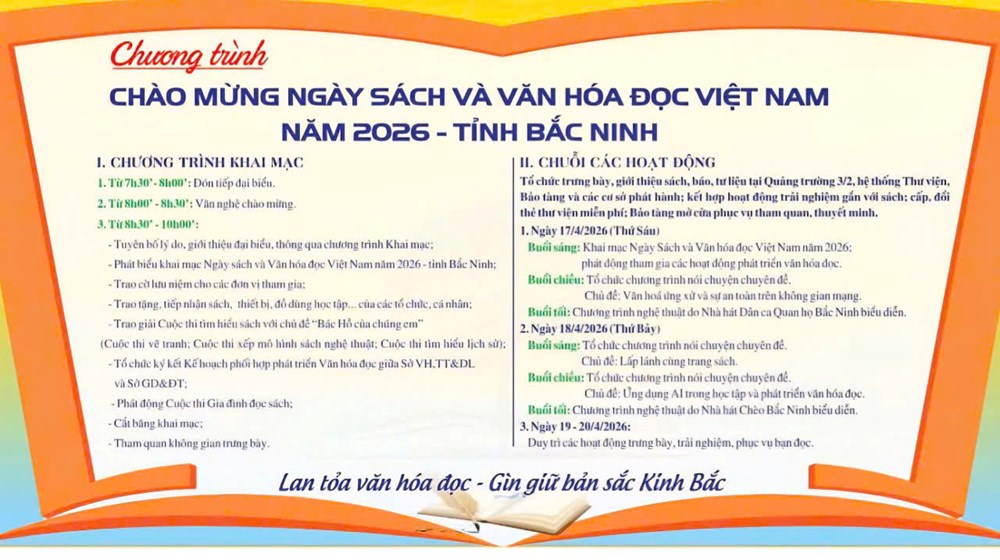 Bắc Ninh tổ chức Ngày Sách và Văn hóa đọc Việt Nam năm 2026 - ảnh 1