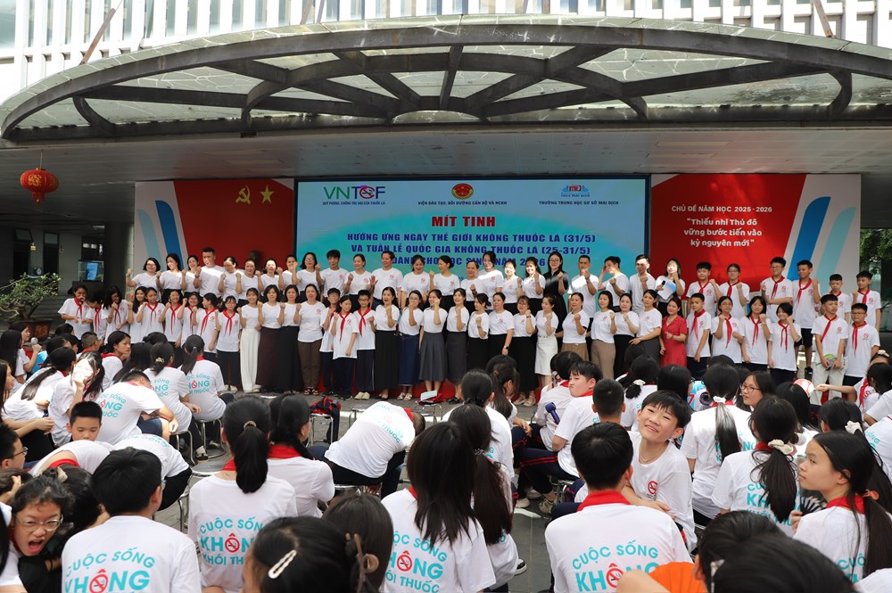 Học sinh hưởng ứng Tuần lễ Quốc gia không thuốc lá năm 2026 - ảnh 1