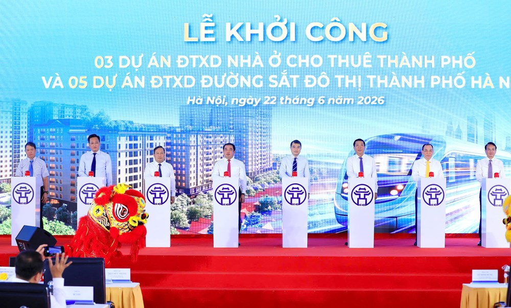 Thủ tướng Lê Minh Hưng dự Lễ khởi công đồng thời 3 dự án nhà ở cho thuê, 5 tuyến đường sắt đô thị tại Hà Nội - ảnh 2