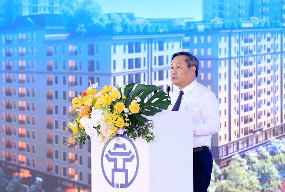 Thủ tướng Lê Minh Hưng dự Lễ khởi công đồng thời 3 dự án nhà ở cho thuê, 5 tuyến đường sắt đô thị tại Hà Nội - ảnh 4