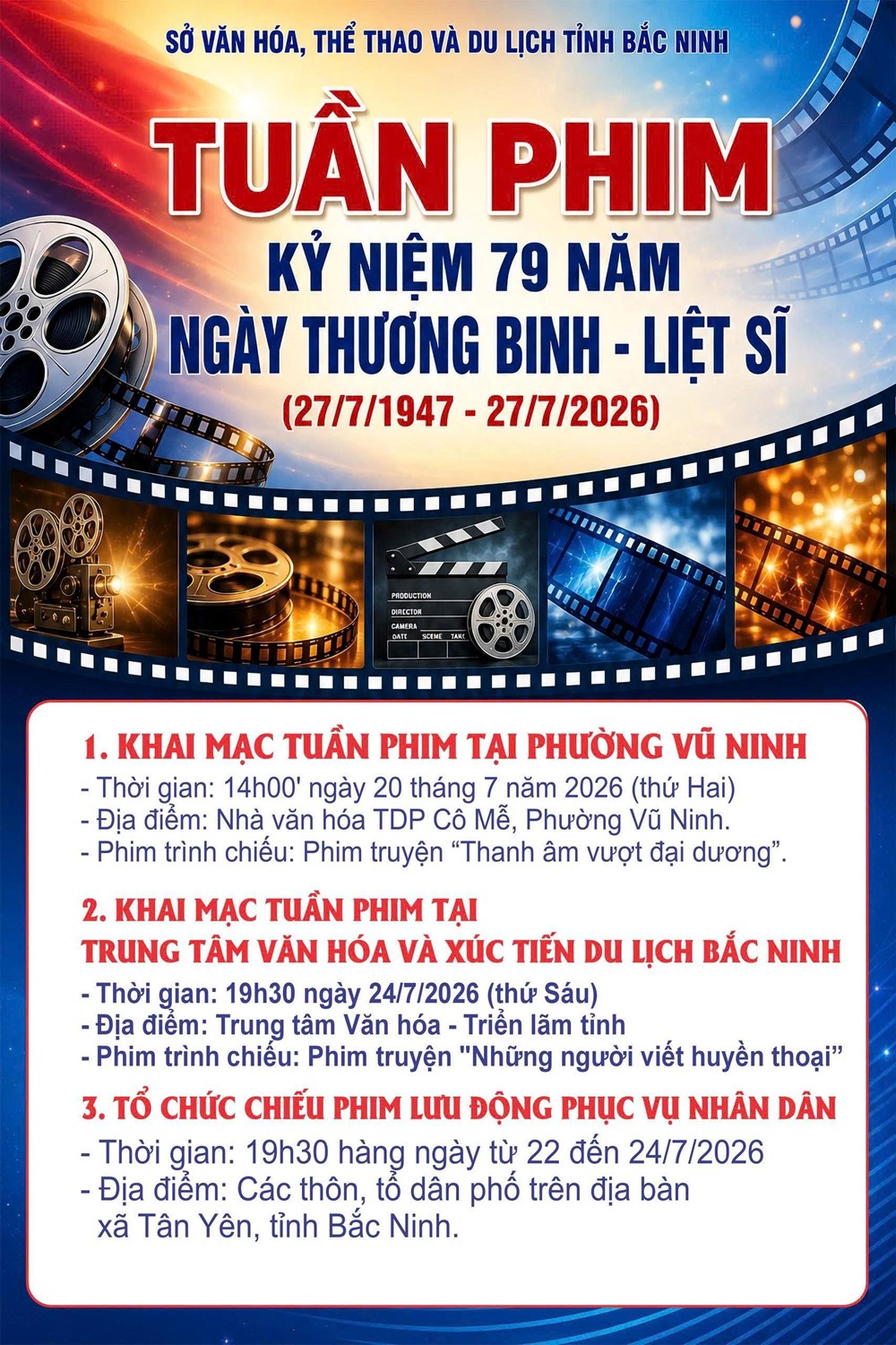 Bắc Ninh tổ chức Tuần phim kỷ niệm 79 năm Ngày Thương binh - Liệt sĩ - ảnh 2