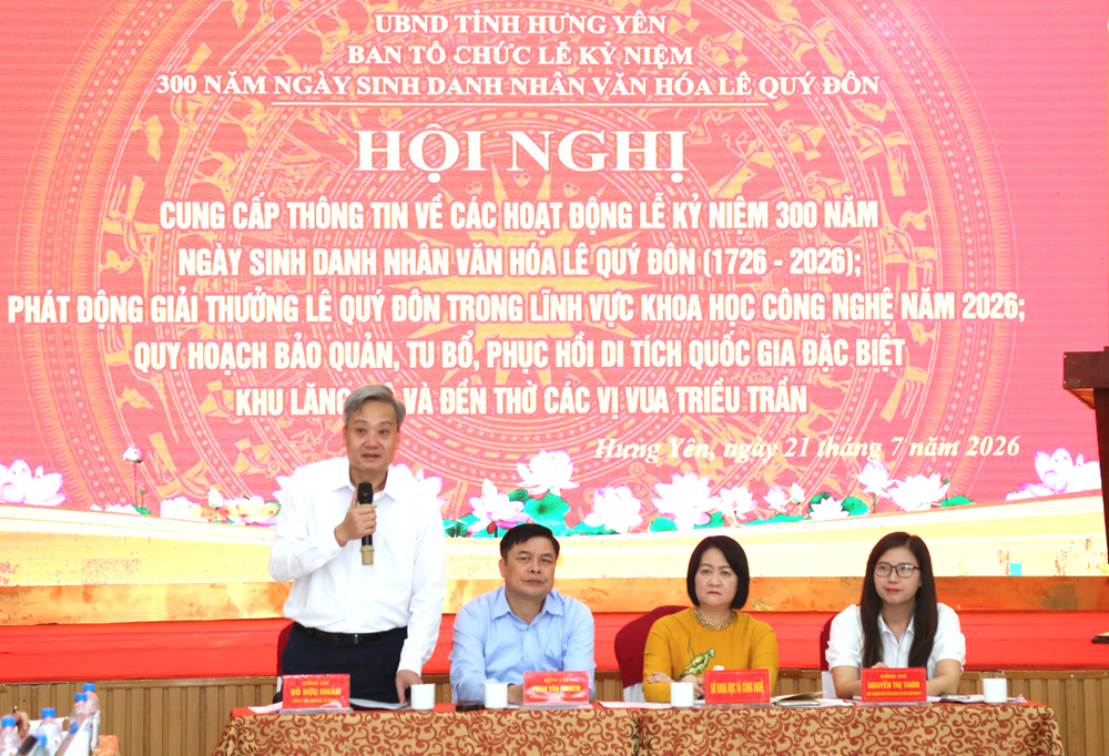 Hưng Yên công bố 16 hoạt động kỷ niệm 300 năm Ngày sinh Danh nhân văn hóa Lê Quý Đôn - ảnh 2
