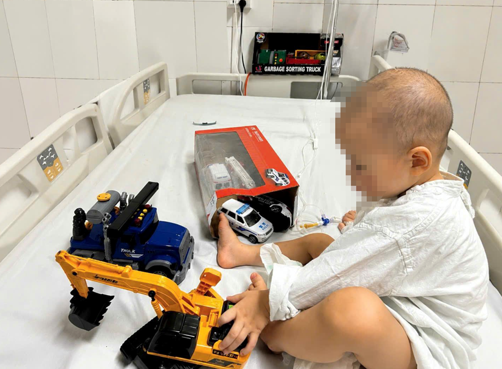 Bé trai 26 tháng tuổi bị chó nhà cắn nát vùng hàm mặt - ảnh 3