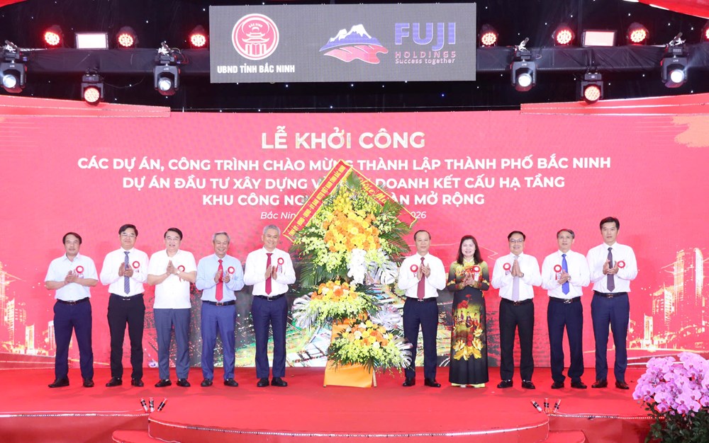 Bắc Ninh đồng loạt khởi công, khánh thành nhiều dự án nhà ở xã hội, khu công nghiệp - ảnh 3