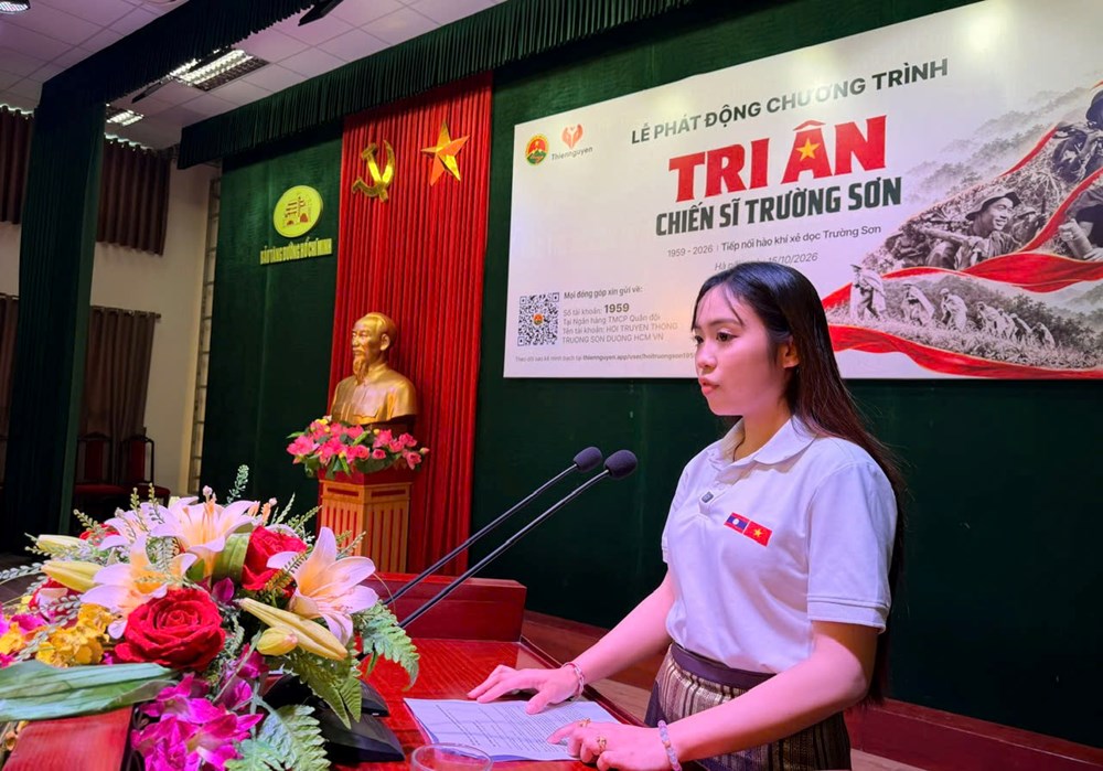 Phát động chiến dịch “Tri ân chiến sĩ Trường Sơn” năm 2026: Cô gái Lào ủng hộ 20 triệu đồng - ảnh 3