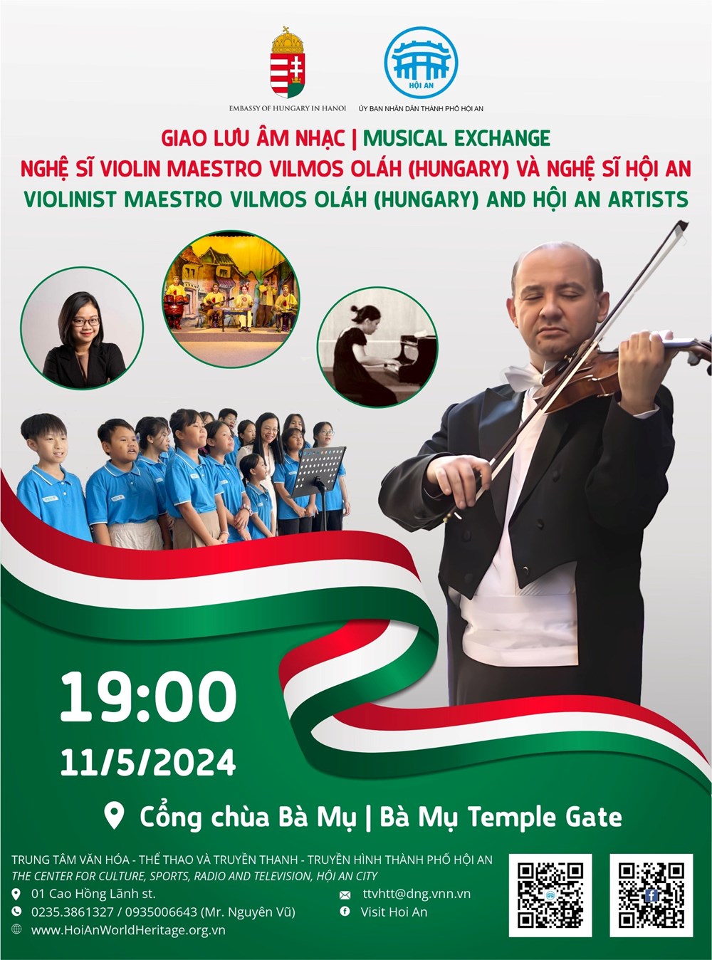 Nghệ sĩ violin Maestro Vilmos Oláh biểu diễn tại Hội An vào tối 11.5 - ảnh 1