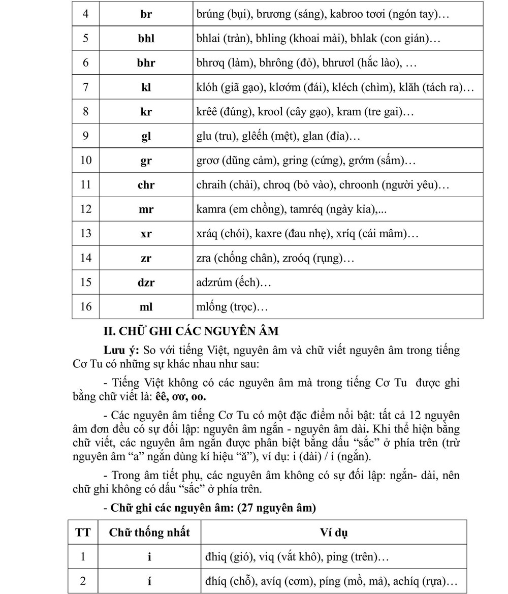 Phê chuẩn bộ chữ viết Cơ Tu đưa vào giảng dạy - ảnh 3