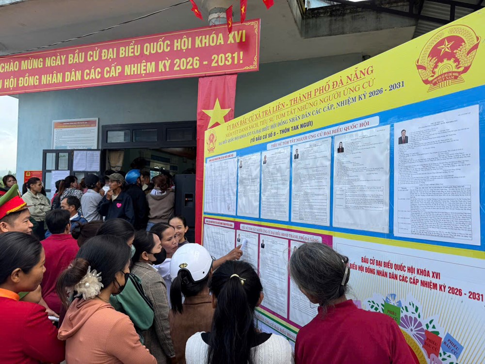 Cử tri đồng bào Co ở Trà Liên nô nức đi bầu cử - ảnh 1