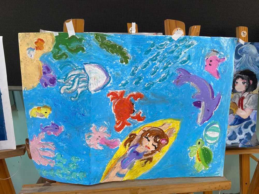 Học sinh vẽ tranh tuyên truyền bảo tồn đại dương - ảnh 3