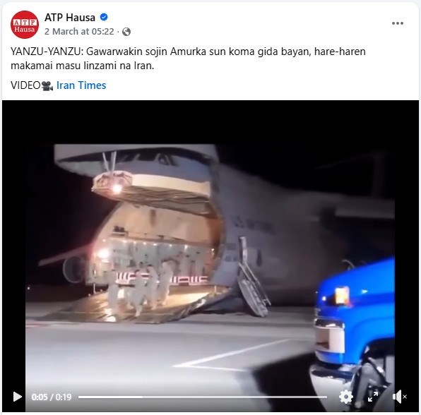 Video 'hồi hương thi hài lính Mỹ sau đòn tên lửa Iran' lan truyền MXH: AFP xác minh - Sự thật gây bất ngờ - ảnh 1