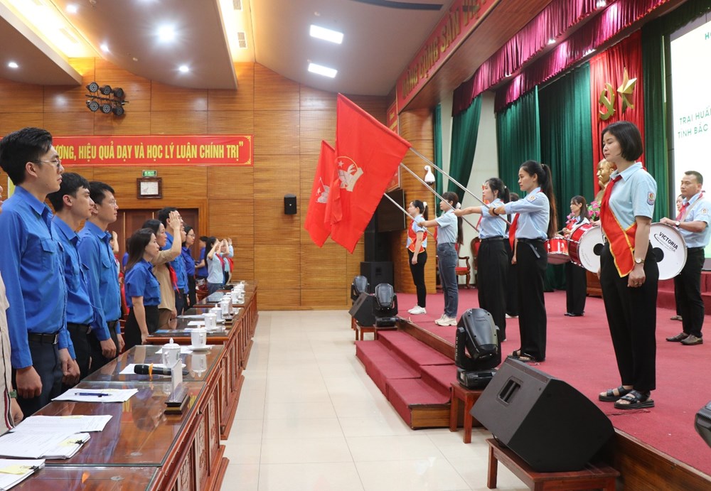 Các đại biểu thực hiện nghi thức chào cờ.