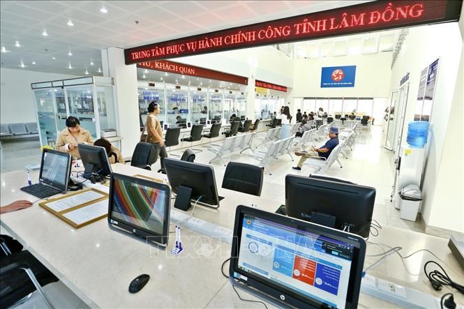 Trung tâm phục vụ hành chính công tỉnh Lâm Đồng. Ảnh Minh Quyết/TTXVN