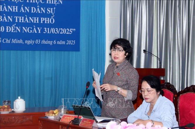 Đại biểu Quốc hội Tô Thị Bích Châu phát biểu tại buổi khảo sát.