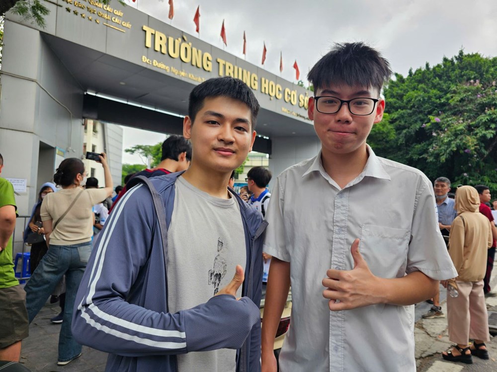 Thí sinh tự tin với bài thi môn Toán.