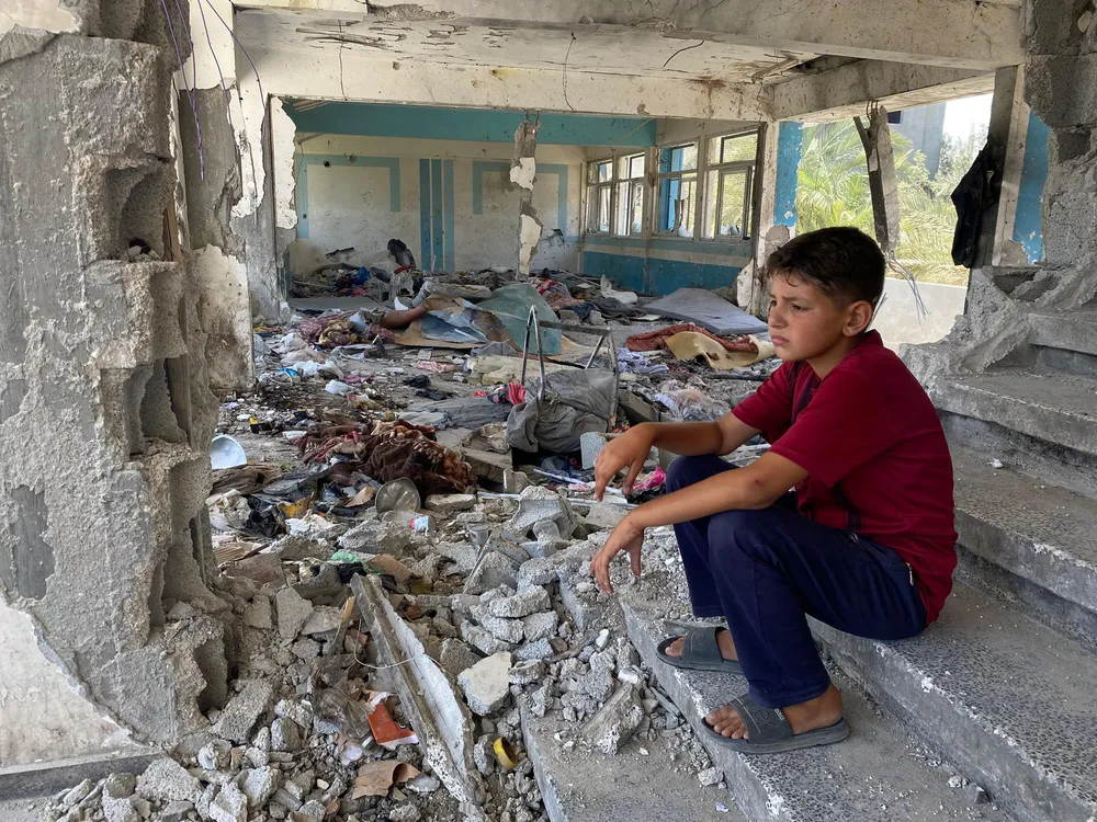 Một trường học bị phá hủy ở Gaza. Ảnh: UNRWA