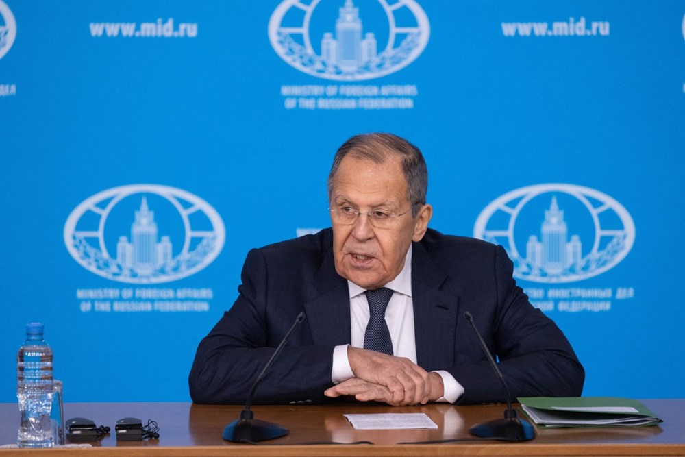 Ngoại trưởng Nga Sergei Lavrov trong cuộc họp báo tại Moskva. Ảnh: THX/TTXVN