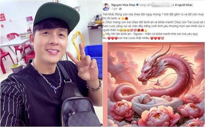 Nam diễn viên chia sẻ tin vui có con trai trên trang cá nhân.