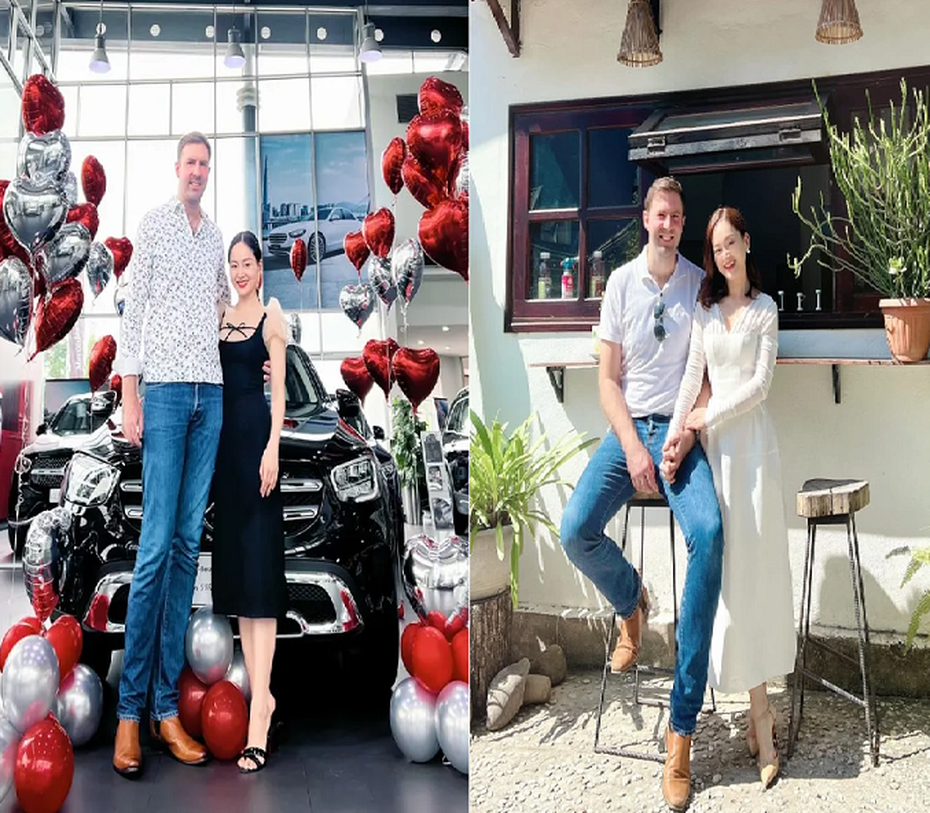 Diễn viên Lan Phương và chồng tây cao 2m thông báo tin vui - ảnh 1