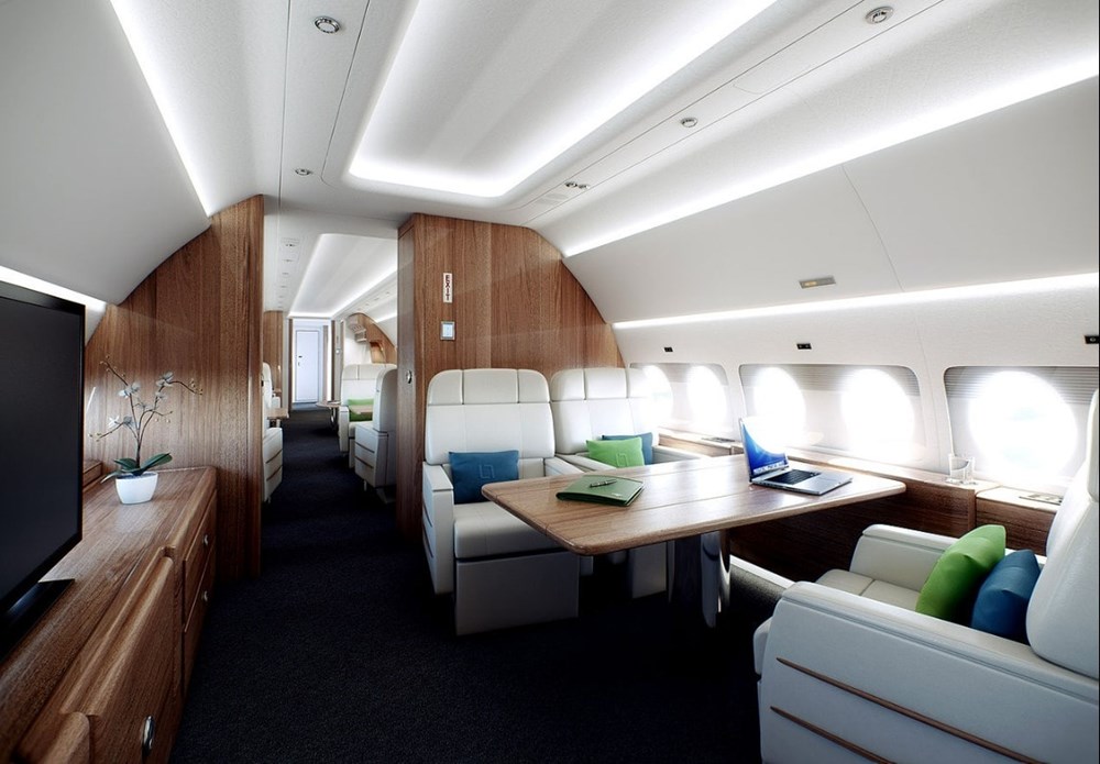 Bên trong một chiếc máy bay phản lực tư nhân. (Ảnh: SuperJet International)