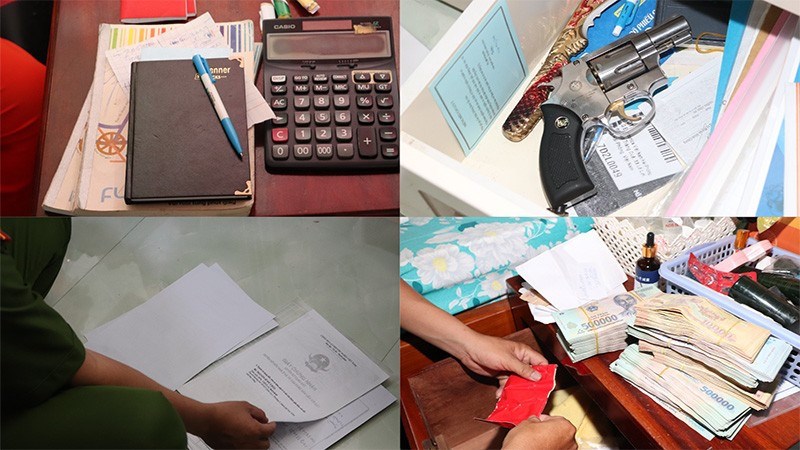 Các tang vật thu giữ tại nhà của đối tượng Huỳnh Bạch Đằng.