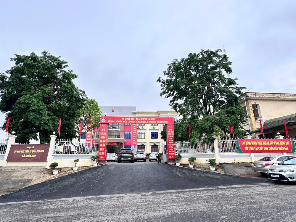 Trụ sở Ủy ban MTTQ xã Suối Hai được đặt tại thôn Đức Thịnh. Ảnh: Thu Duyên